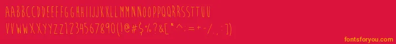 フォントBrainFlowerEuro – 赤い背景にオレンジの文字