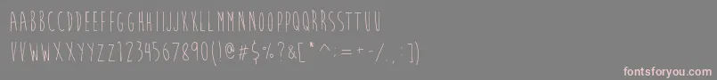 フォントBrainFlowerEuro – 灰色の背景にピンクのフォント