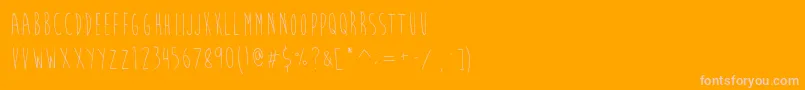 BrainFlowerEuro-fontti – vaaleanpunaiset fontit oranssilla taustalla