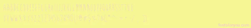 BrainFlowerEuro-fontti – vaaleanpunaiset fontit keltaisella taustalla