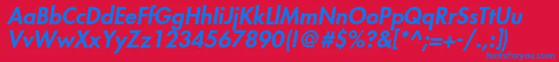 FuturaLtHeavyOblique Font – Blue Fonts on Red Background