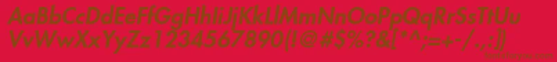 FuturaLtHeavyOblique Font – Brown Fonts on Red Background