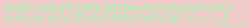 FuturaLtHeavyOblique Font – Green Fonts on Pink Background