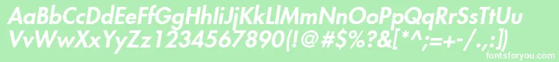 FuturaLtHeavyOblique Font – White Fonts on Green Background