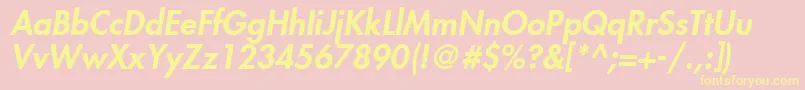 FuturaLtHeavyOblique Font – Yellow Fonts on Pink Background