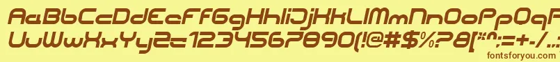 CentreforwardBolditalic Font – Brown Fonts on Yellow Background
