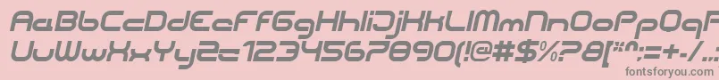 CentreforwardBolditalic-fontti – harmaat kirjasimet vaaleanpunaisella taustalla