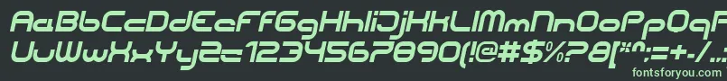 CentreforwardBolditalic Font – Green Fonts on Black Background