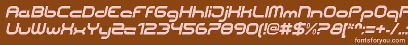CentreforwardBolditalic-fontti – vaaleanpunaiset fontit ruskealla taustalla