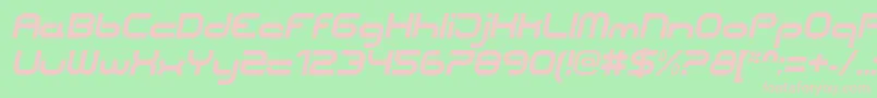 CentreforwardBolditalic-fontti – vaaleanpunaiset fontit vihreällä taustalla