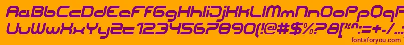 CentreforwardBolditalic Font – Purple Fonts on Orange Background