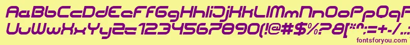 CentreforwardBolditalic Font – Purple Fonts on Yellow Background
