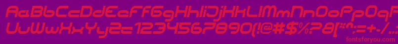 フォントCentreforwardBolditalic – 紫の背景に赤い文字