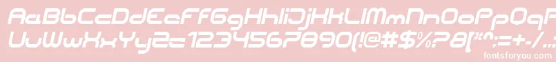 CentreforwardBolditalic-Schriftart – Weiße Schriften auf rosa Hintergrund