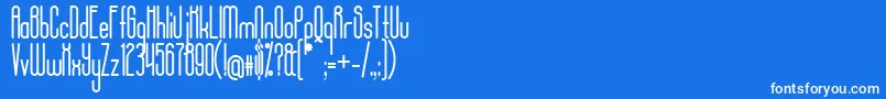フォントAposiopesisCondensed – 青い背景に白い文字