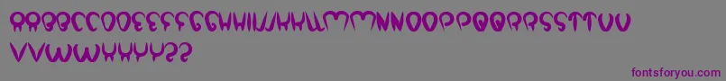 フォントStrongInTheHeart – 紫色のフォント、灰色の背景