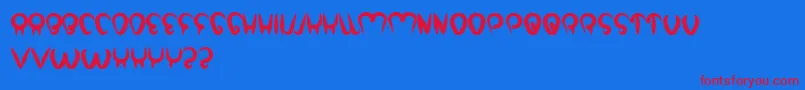 StrongInTheHeart Font – Red Fonts on Blue Background