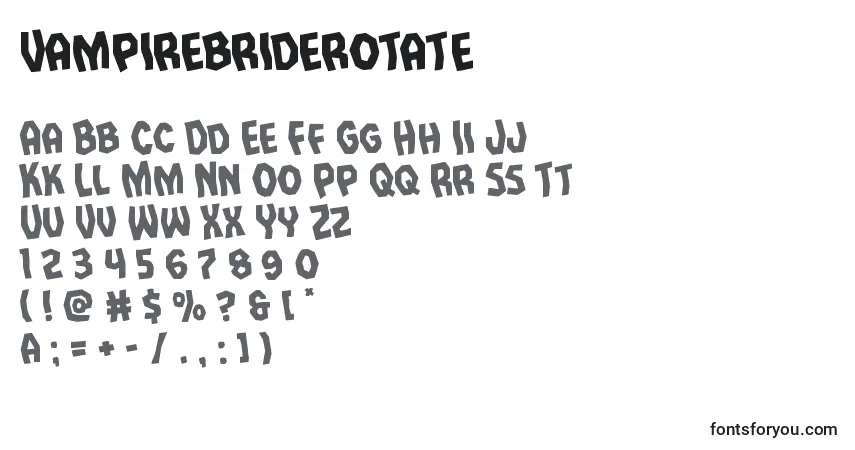 Vampirebriderotateフォント–アルファベット、数字、特殊文字