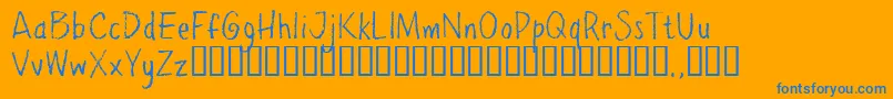Ppetrial Font – Blue Fonts on Orange Background