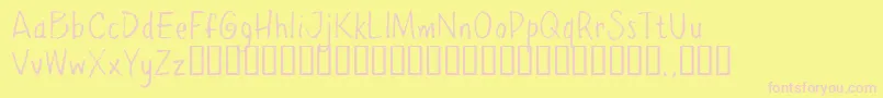 フォントPpetrial – ピンクのフォント、黄色の背景