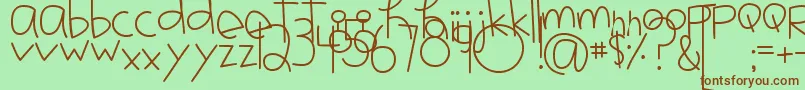 MtfJotted Font – Brown Fonts on Green Background