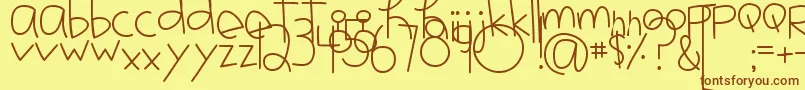 MtfJotted Font – Brown Fonts on Yellow Background