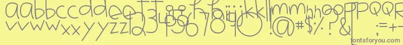 MtfJotted Font – Gray Fonts on Yellow Background