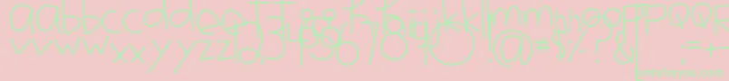 MtfJotted Font – Green Fonts on Pink Background