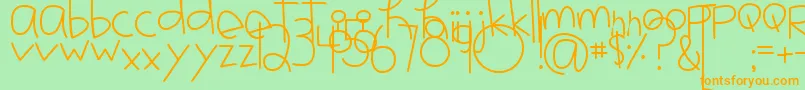 MtfJotted Font – Orange Fonts on Green Background