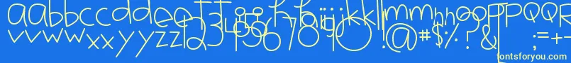 MtfJotted Font – Yellow Fonts on Blue Background