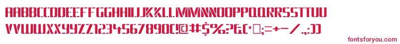 フォントDsarmyc – 白い背景に赤い文字
