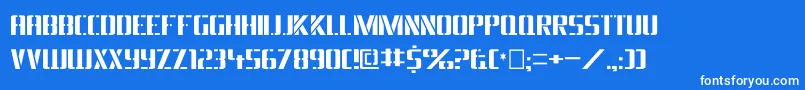 Dsarmyc Font – White Fonts on Blue Background