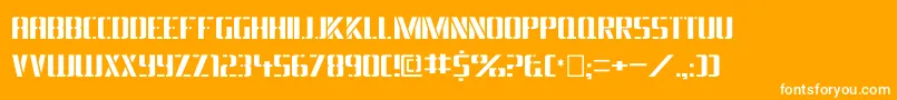 フォントDsarmyc – オレンジの背景に白い文字