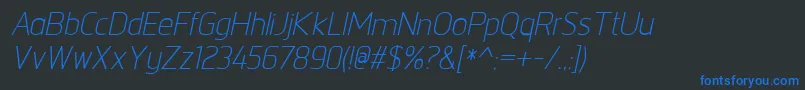 NorpethBookitalic Font – Blue Fonts on Black Background