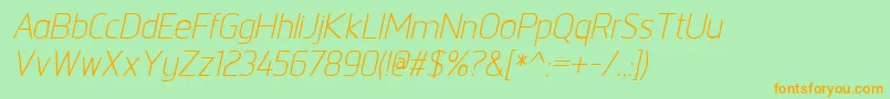 NorpethBookitalic Font – Orange Fonts on Green Background