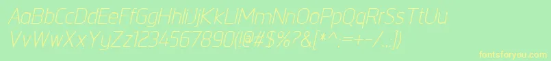 NorpethBookitalic Font – Yellow Fonts on Green Background
