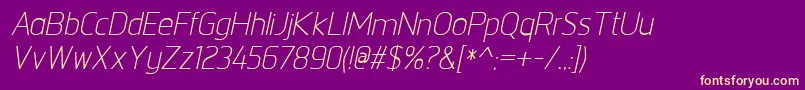 NorpethBookitalic Font – Yellow Fonts on Purple Background