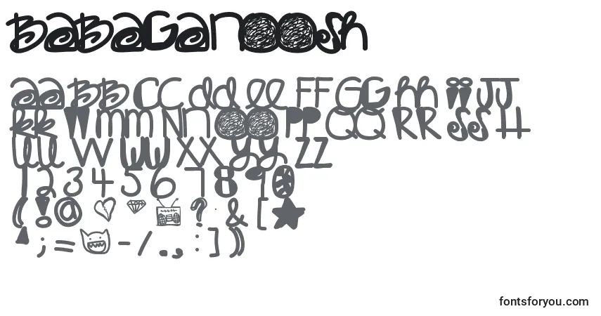 Fuente Babaganoosh - alfabeto, números, caracteres especiales