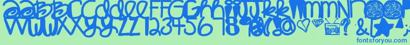 Babaganoosh Font – Blue Fonts on Green Background