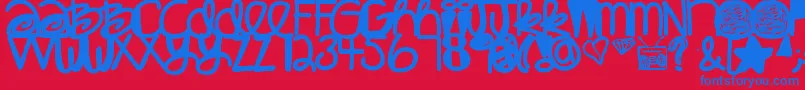 フォントBabaganoosh – 赤い背景に青い文字
