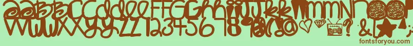 Шрифт Babaganoosh – коричневые шрифты на зелёном фоне