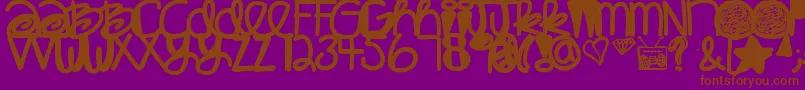 Babaganoosh-Schriftart – Braune Schriften auf violettem Hintergrund