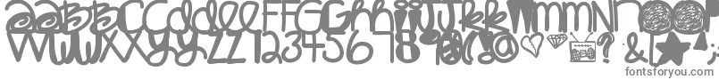 Babaganoosh-fontti – harmaat kirjasimet valkoisella taustalla