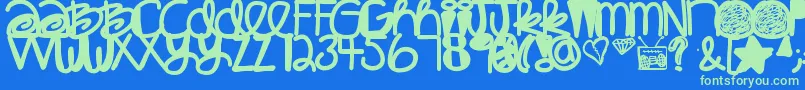 Babaganoosh Font – Green Fonts on Blue Background