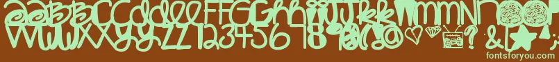 Babaganoosh-Schriftart – Grüne Schriften auf braunem Hintergrund