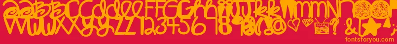 Babaganoosh Font – Orange Fonts on Red Background