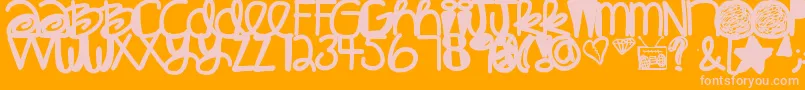 Babaganoosh-fontti – vaaleanpunaiset fontit oranssilla taustalla