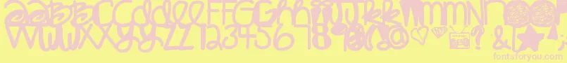 Babaganoosh-fontti – vaaleanpunaiset fontit keltaisella taustalla