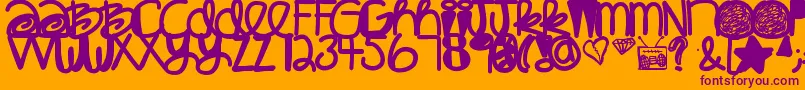 Babaganoosh Font – Purple Fonts on Orange Background