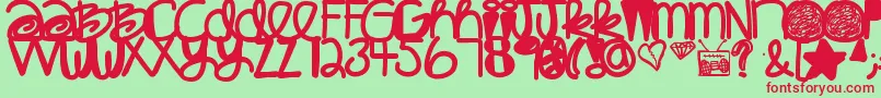 Babaganoosh-Schriftart – Rote Schriften auf grünem Hintergrund